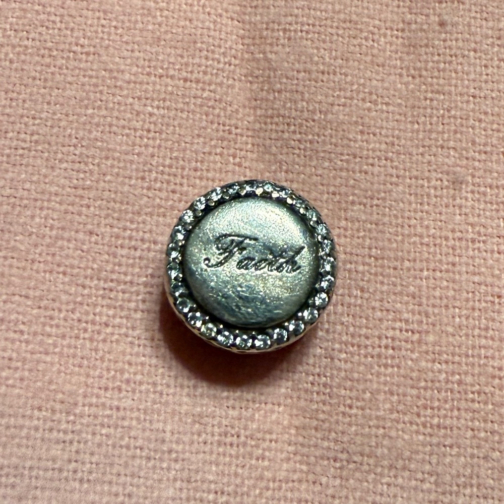 Authentic Pandora Cross/Faith SS Charm Retired